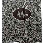 Custom Name Shower Curtain Botanical Monogram Bath シャワーカーテン (正面)