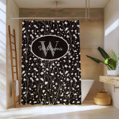 Custom Name Shower Curtain Floral Monogram Bath シャワーカーテン