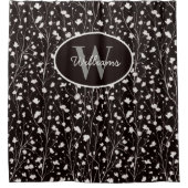 Custom Name Shower Curtain Floral Monogram Bath シャワーカーテン (正面)
