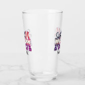 Custom Name Softball Mom | Pink and Gold Polka Dot タンブラーグラス (左)