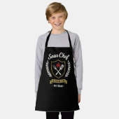 Custom Name Sous Chef Sidekick Child Apron エプロン (着用した状態)