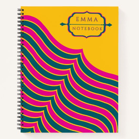 Custom Name Spiral Notebook Colourful Royal Touch ノートブック (正面)