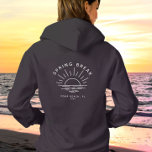 Custom Name Spring Break Summer Girlfriend Trip パーカ<br><div class="desc">このフード付きスウェットシャツのガールスクワッドの逃避と春パーソナライズされたの休み祝のシックなミニマリズムを受け入れる！あなたの選んだ目的地と名前をカスタムするを前面に示すロゴを使用しお洒落てモダン、あなたのチームの洗練された精神を誇示し、観光的なスローガンを溝に投げ込む。一見小声で「春休み右。春休み場所と年でパーソナライズ！</div>