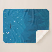 Custom Name, Stars Moon Mountain Sherpa Blanket シェルパブランケット (正面(横))