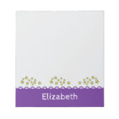 Custom name stars purple kids ノートパッド (正面)