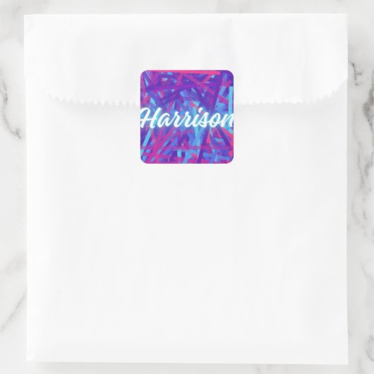 Custom Name Sticker – Harrison – Personalized Labe スクエアシール (バッグ)