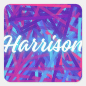 Custom Name Sticker – Harrison – Personalized Labe スクエアシール (正面)