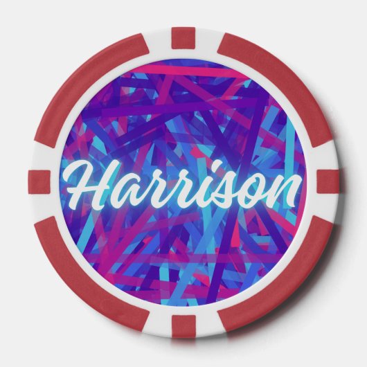 Custom Name Sticker – Harrison – Personalized Labe ポーカーチップ (正面)