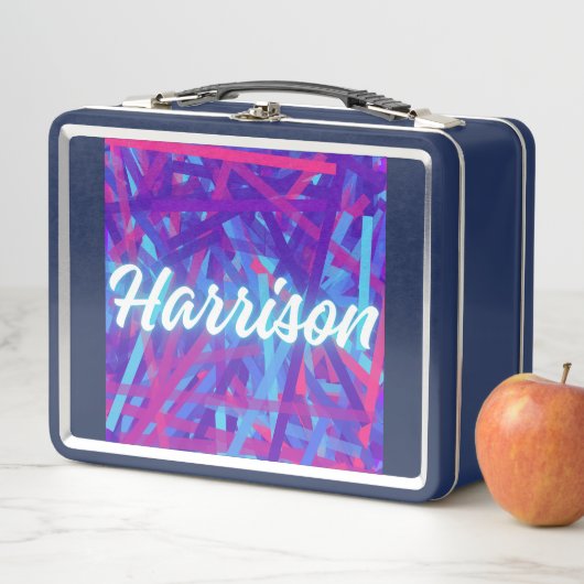 Custom Name Sticker – Harrison – Personalized Labe メタルランチボックス (インサイチュ)