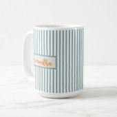 Custom Name Striped Mug Gift for Teens & Women コーヒーマグカップ (正面左)