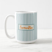 Custom Name Striped Mug Gift for Teens & Women コーヒーマグカップ (左)