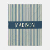 Custom Name Stripes Blanket Baby Shower Gift フリースブランケット (正面)