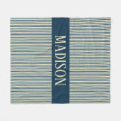 Custom Name Stripes Blanket Baby Shower Gift フリースブランケット (正面(横))