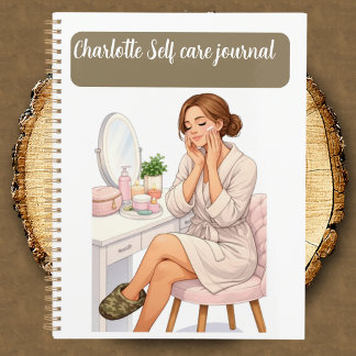 Custom name stylish Self care journal  プランナー手帳
