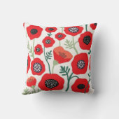 Custom name Summer poppy flowers botanical クッション (裏面)