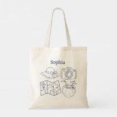 Custom Name Summer Vacation Canvas Bag トートバッグ (裏面)