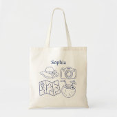 Custom Name Summer Vacation Canvas Bag トートバッグ (正面)