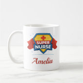 Custom Name Super Nurse Coffee Mug Gift コーヒーマグカップ (左)