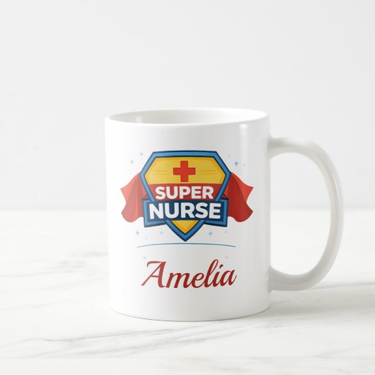 Custom Name Super Nurse Coffee Mug Gift コーヒーマグカップ (右)