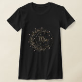 Custom Name T-Shirt - Elegant Mia Crescent Moon Tシャツ (レイダウン)