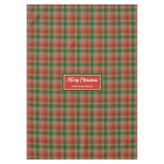 Custom Name Tablecloth Traditional Christmas Look テーブルクロス (正面)