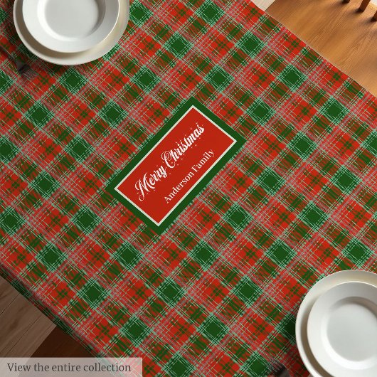 Custom Name Tablecloth Traditional Christmas Look テーブルクロス