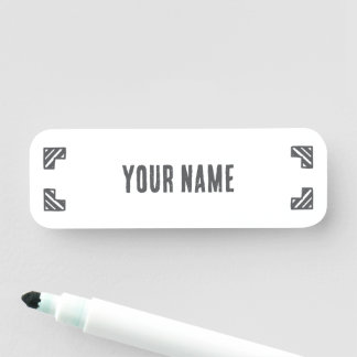 Custom Name Tag – Corner Brackets 名札
