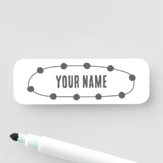 Custom Name Tag – Dotted Oval 名札
