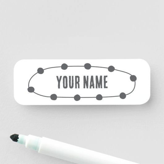 Custom Name Tag – Dotted Oval 名札 (インサイチュ)