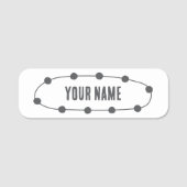 Custom Name Tag – Dotted Oval 名札 (正面)