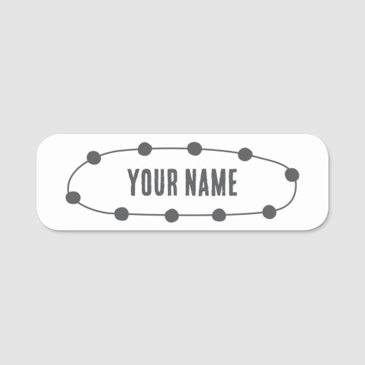 Custom Name Tag – Dotted Oval 名札 (正面)
