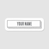 Custom Name Tag – Hand Drawn Label 名札 (正面)
