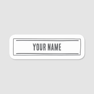 Custom Name Tag – Minimal Hand Drawn 名札
