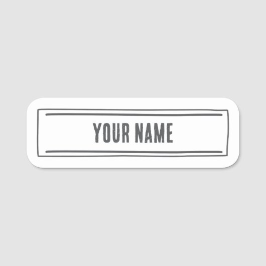Custom Name Tag – Minimal Hand Drawn 名札 (正面)