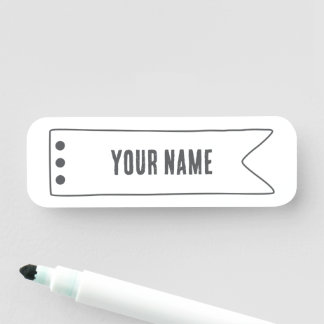 Custom Name Tag – Ribbon Frame 名札