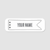 Custom Name Tag – Ribbon Frame 名札 (正面)