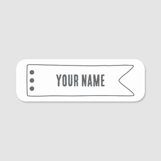 Custom Name Tag – Ribbon Frame 名札 (正面)