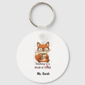 Custom Name Teacher Appreciation - Cute Fox  キーホルダー (正面)