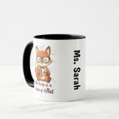 Custom Name Teacher Appreciation Mug - Cute Fox  マグカップ (正面左)