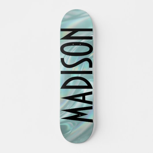 Custom Name Teal Opal Skateboard スケートボード (正面)