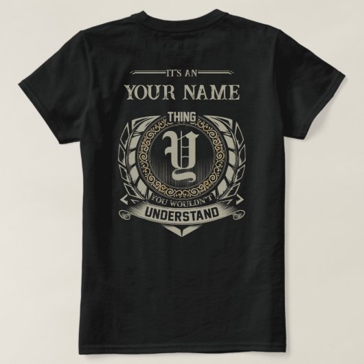 Custom Name Tee, Personalized Monogram Vintage Tシャツ (デザイン裏面)
