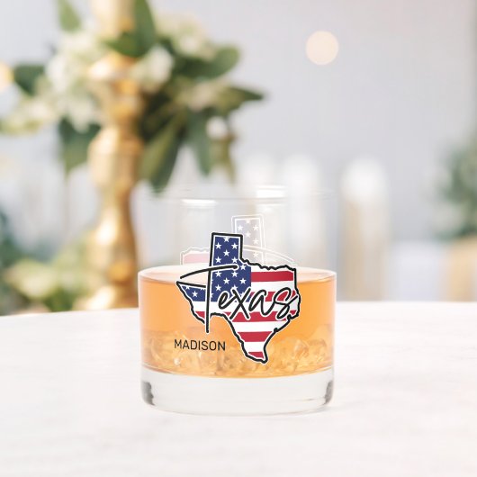 Custom Name Texas ウイスキーグラス (インサイチュ (ウェディング))