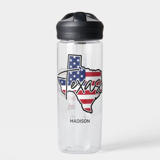 Custom Name Texas ウォーターボトル (正面)