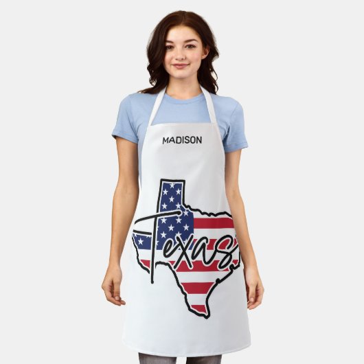 Custom Name Texas エプロン (着用した状態)