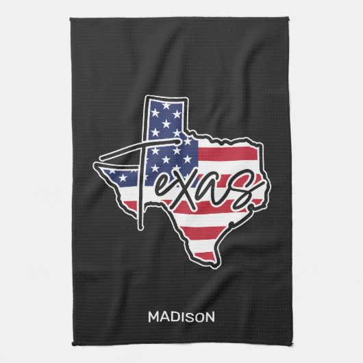 Custom Name Texas キッチンタオル (縦)