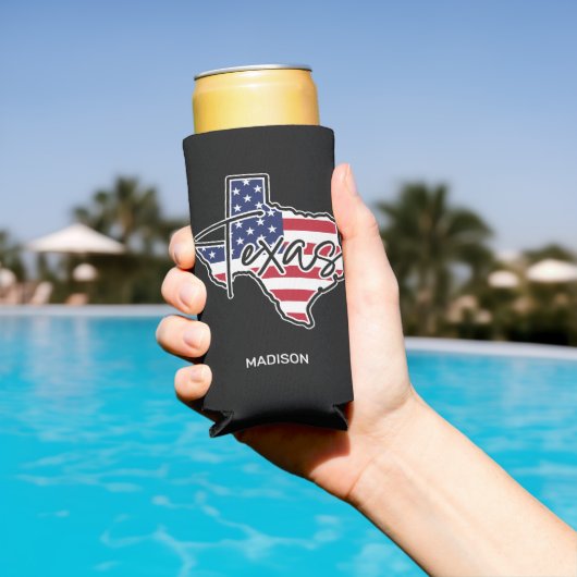 Custom Name Texas スリム缶クーラー (インサイチュ プール)