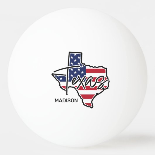 Custom Name Texas 卓球ボール (正面)