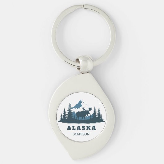 Custom Name & Text ALASKA キーホルダー (正面)