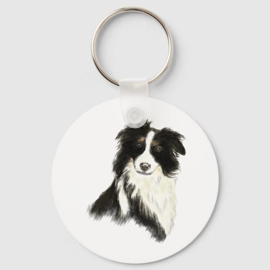 Custom Name text Border Collie Dog Pet キーホルダー (正面)