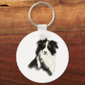 Custom Name text Border Collie Dog Pet キーホルダー (正面)
